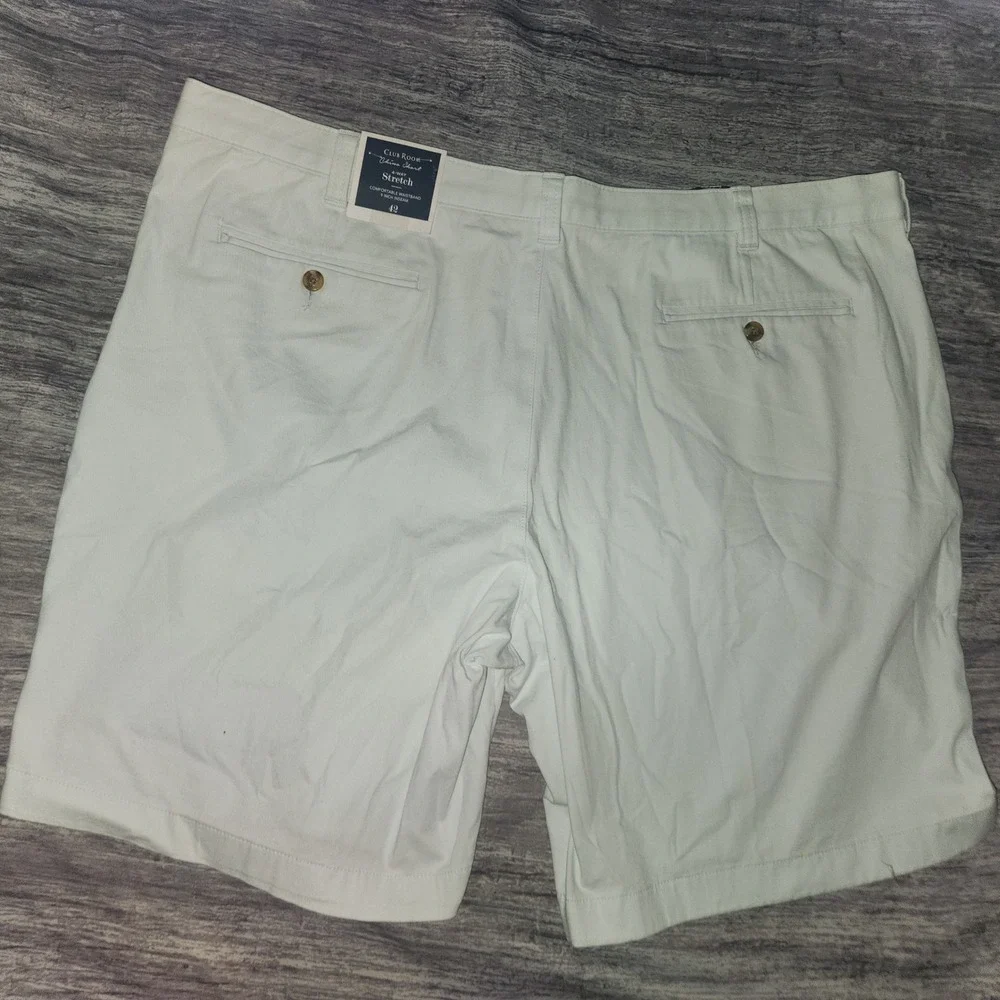 Club Room Chino‎ Shorts 4-Way Stretch Comfortable Waistband Light Blue Size 42